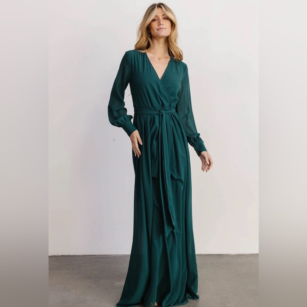 Baltic Born Lydia Dress in Hunter Green. NWT, Size Medium.
